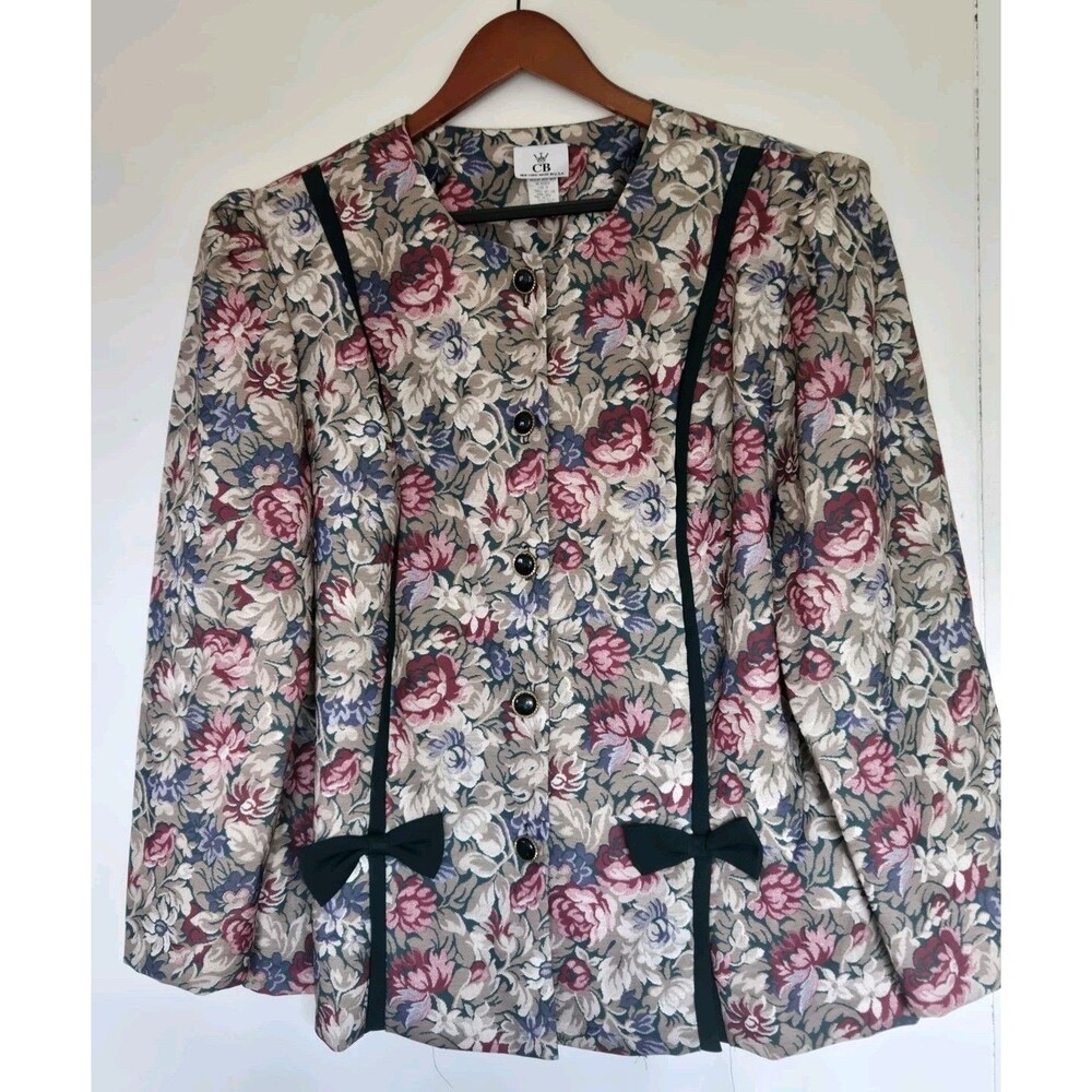 CB‎ Blazer Womens 20W Plus Floral Flower Romantic Feminine Cottagecore Prairie